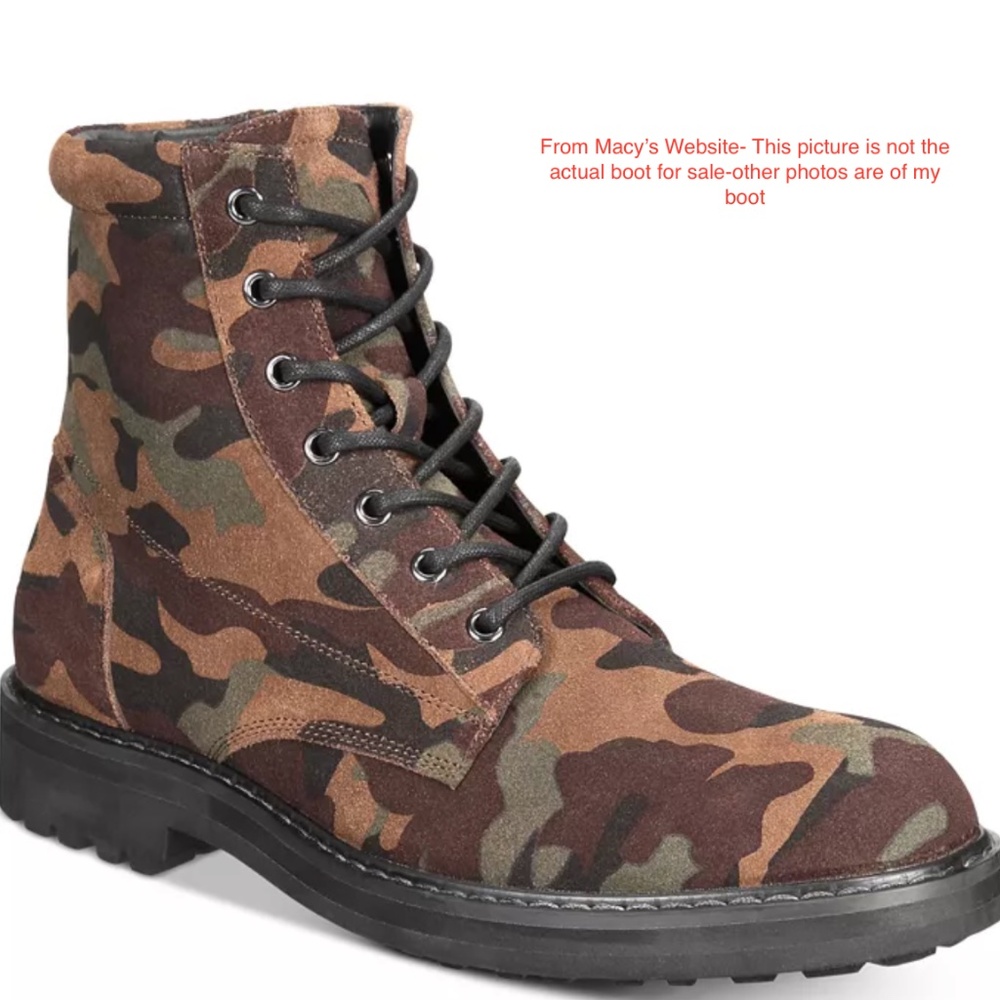 Men's INC Camo Side-Zip Suede Boots Size 12M - Never Worn